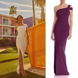 Likely Maxson One-Shoulder Gown Electric Plum Purple Maxi Dress size 8